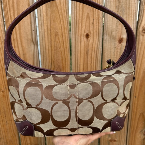 COACH Ergo Y2K Vintage Hobo Shoulder Bag Signature Canvas Purple - Picture 4 of 7